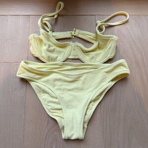 SOLID & STRIPED Eva Bikini Cloud Terry Custard